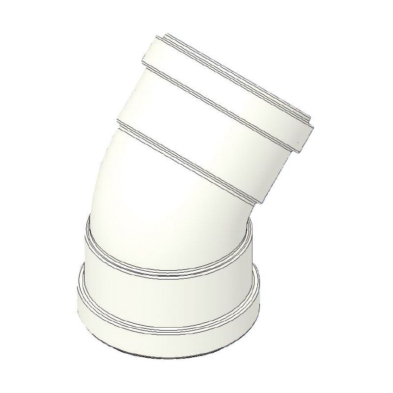 foto del prodotto tecnogas s.r.l. curva a 45 ff 80 mm in alluminio pressofuso, con guarnizione a doppio labbro 00000051046