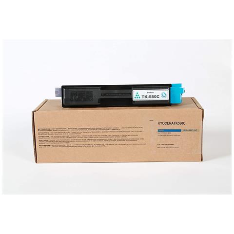 foto del prodotto tecnolaser kyocera cartuccia toner ciano tk580c con chip 2.800 pg per fs c5150dn ecosys p6021cdn