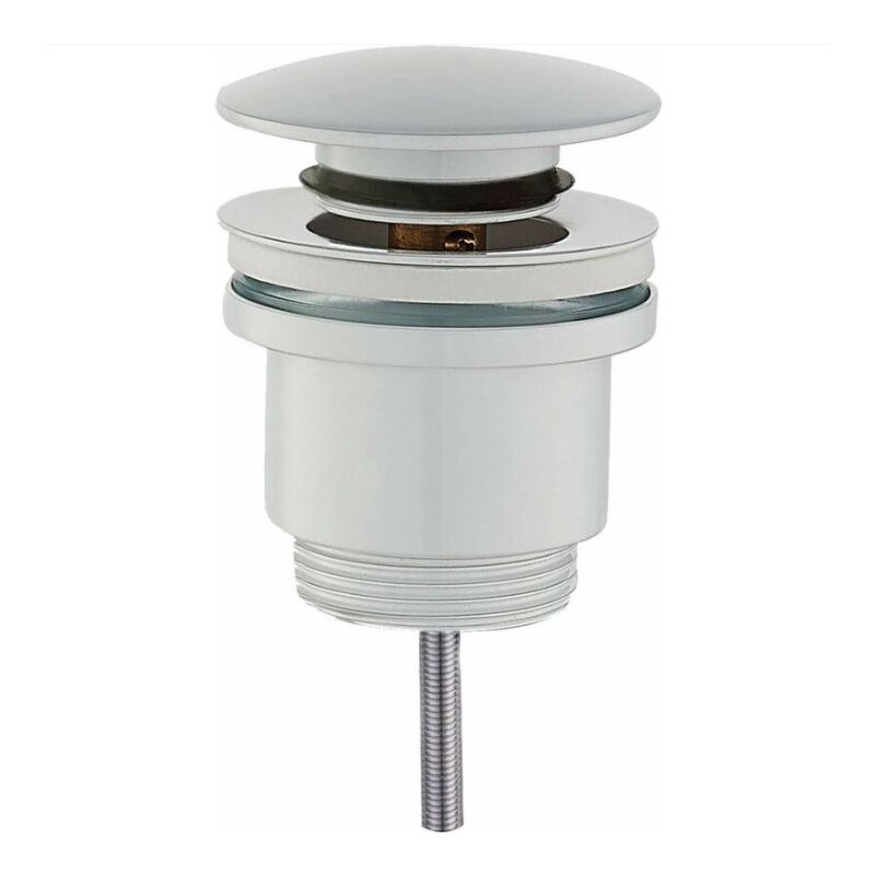 foto del prodotto tecom piletta click clack tonda, modello standard, bianco opaco damast 18217 bianco opaco