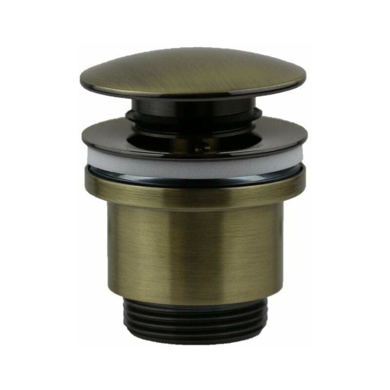 foto del prodotto tecom piletta di scarico standard tonda clic clac bronzo spazzolato damast 18216 bronzo