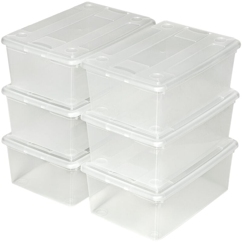 foto del prodotto tectake 2 set di 6 contenitori per scarpe, 33x23x12cm contenitori per armadi, scatole armadio, scatole scarpe