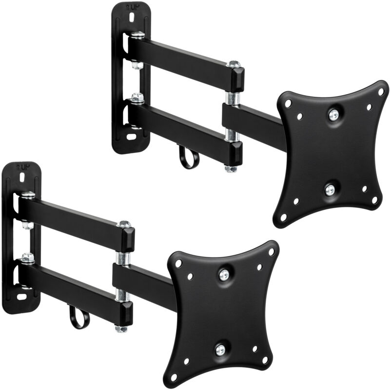 foto del prodotto tectake 2 supporti da installazione a parete per monitor 10 24 25 61cm inclinabili girevoli staffa tv, braccio tv