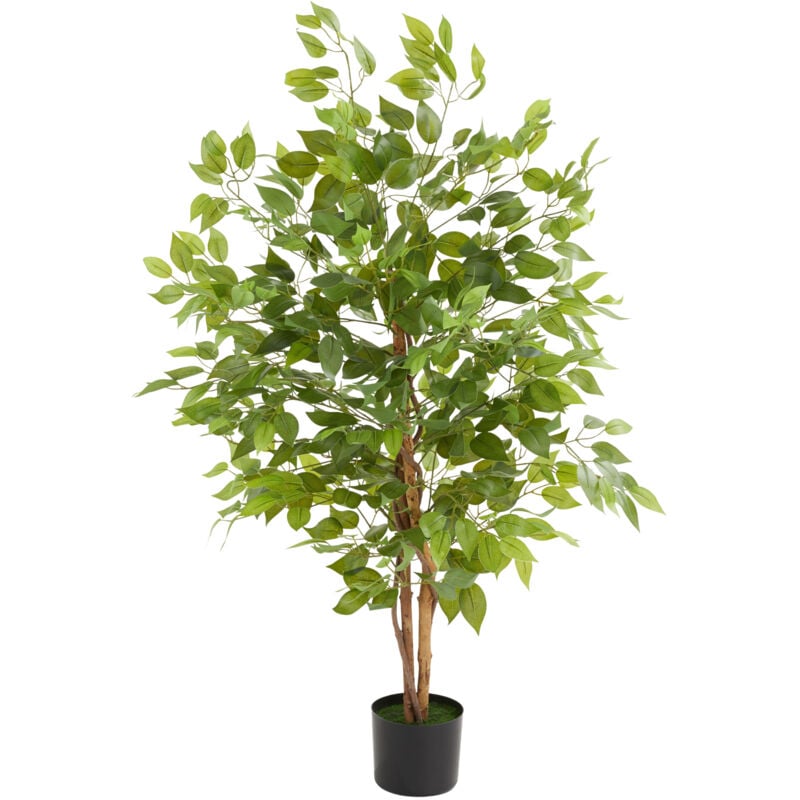 foto del prodotto tectake albero di ficus artificiale fida, texture realistica ficus in plastica, ficus in plastica, ficus artificiale 120 cm