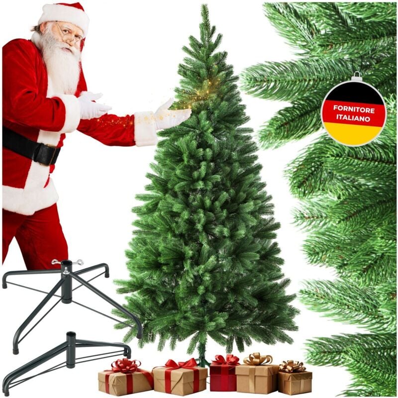 foto del prodotto tectake - albero di natale artificiale con sostegno in metallo pressofusione - albero di natale pe, albero di natale finto realistico, albero di