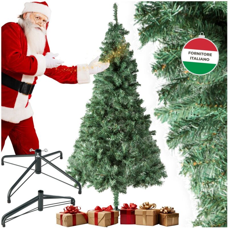 foto del prodotto tectake albero di natale artificiale verde con sostegno in metallo albero natale finto, albero di natale finto, albero di natale in plastica