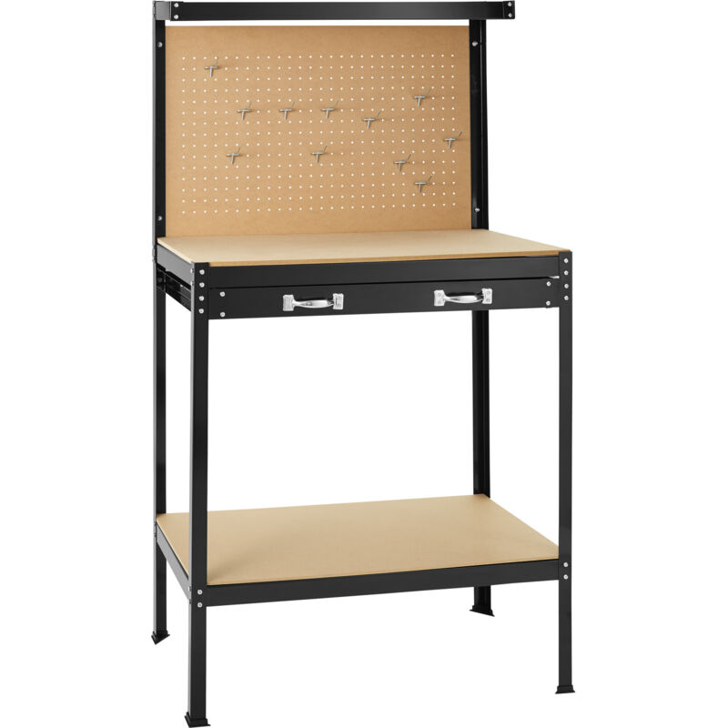 foto del prodotto tectake banco da lavoro con cassetto tavolo da lavoro, banco da falegname, banco da lavoro officina 81 x 41 x 145 cm