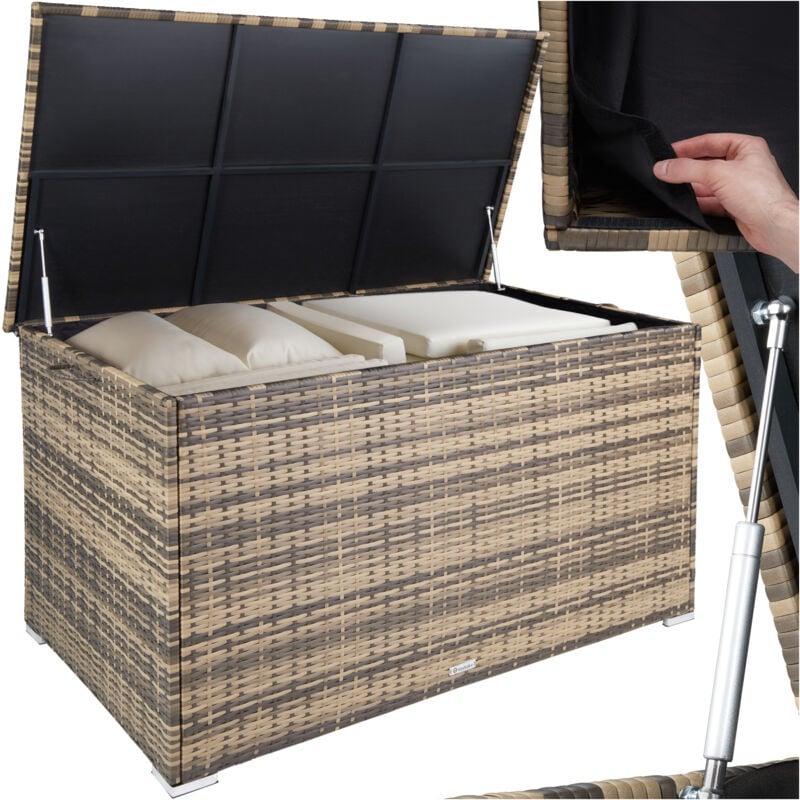 foto del prodotto tectake box contenitore oslo 145 x 82,5 x 79,5 cm cassapanca, cassapanca bianca, cassapanca contenitore