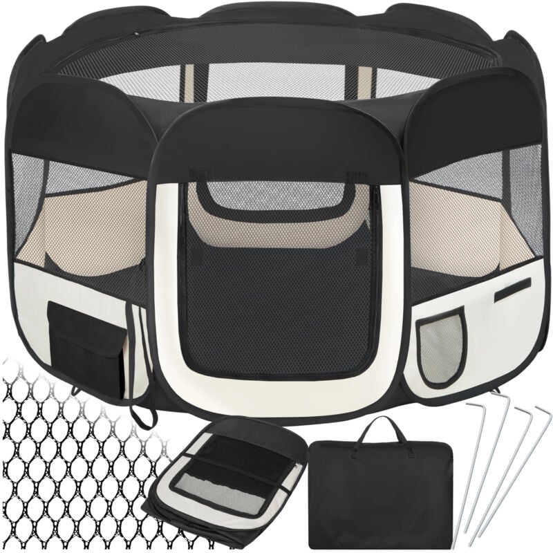foto del prodotto tectake - box per animali in poliestere - recinto per cani, box per cani, gabbia per cani