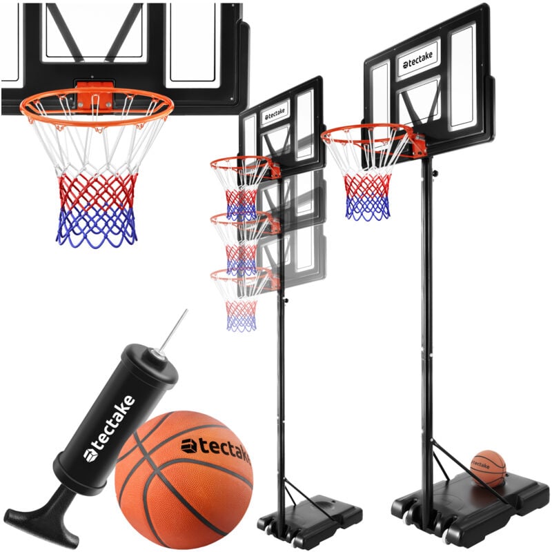 foto del prodotto tectake canestro dirk, altezza 230 305 cm, con pallone e pompa canestro basket, supporto pallacanestro, struttura pallacanestro