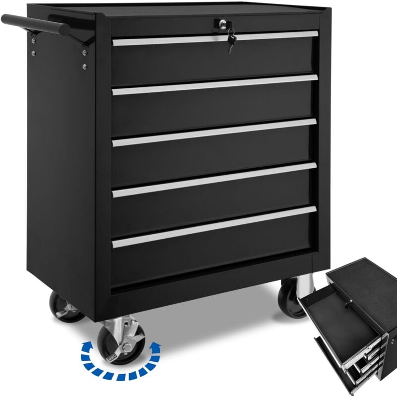 foto del prodotto tectake carrello portautensili con 5 cassetti carrello porta attrezzi, carrello attrezzi, carrello officina