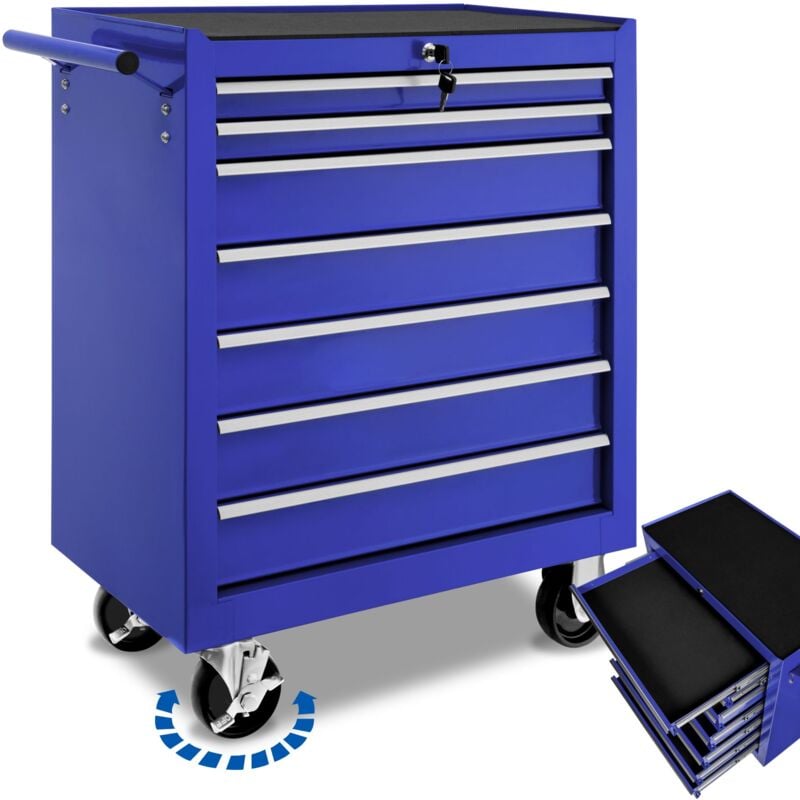 foto del prodotto tectake carrello portautensili con 7 cassetti carrello porta attrezzi, carrello attrezzi, carrello officina
