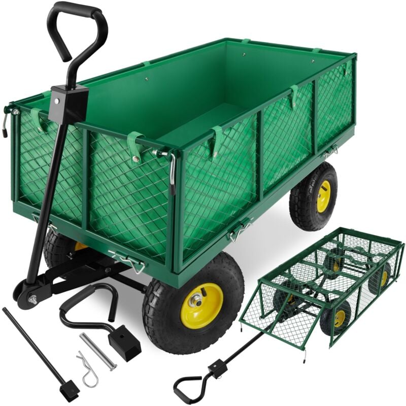 foto del prodotto tectake carretto con telo interno carico max. 550 kg carrello porta attrezzi