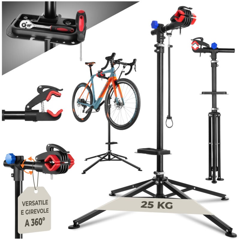 foto del prodotto tectake cavalletto per riparazioni manutenzione bici philipp cavalletto manutenzione bici, cavalletto per bici, cavalletto mtb