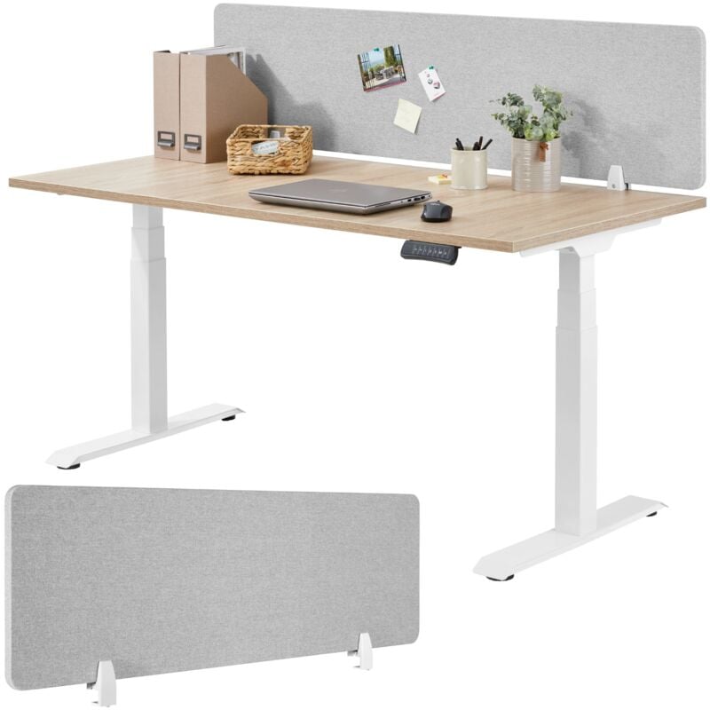 foto del prodotto tectake divisorio scrivania noisy con angoli arrotondati pareti divisorie per interni, isolamento acustico, isolamento acustico divisorio 130 x