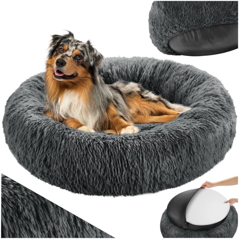 foto del prodotto tectake lettino per cani maja con imbottitura spessa e peluche lungo cuscini per cani, lettino cane, lettini per cuccioli di cane 60 cm