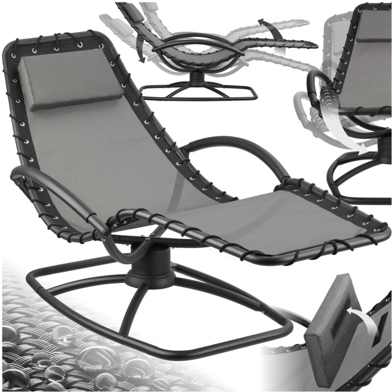 foto del prodotto tectake lettino prendisole toulon, ergonomico, funzione a dondolo lettino prendisole, lettino a dondolo, sedia a dondolo