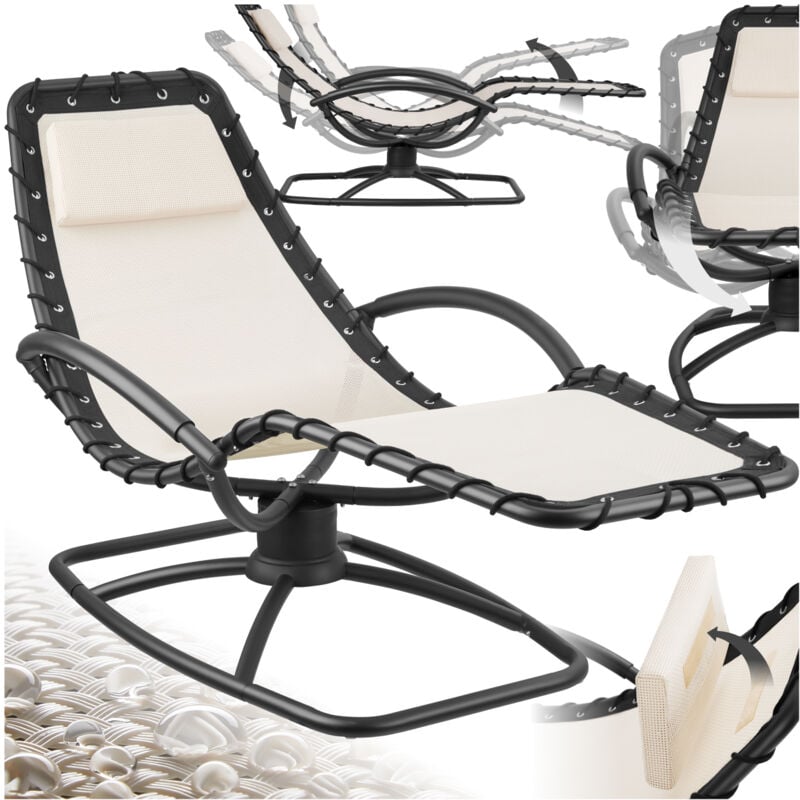 foto del prodotto tectake lettino prendisole toulon, ergonomico, funzione a dondolo lettino prendisole, lettino a dondolo, sedia a dondolo