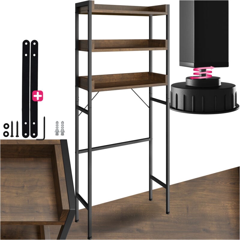 foto del prodotto tectake mensola da bagno seattle scaffale da bagno, scaffalatura, scaffale da toilette 67 x 25 x 165,5 cm