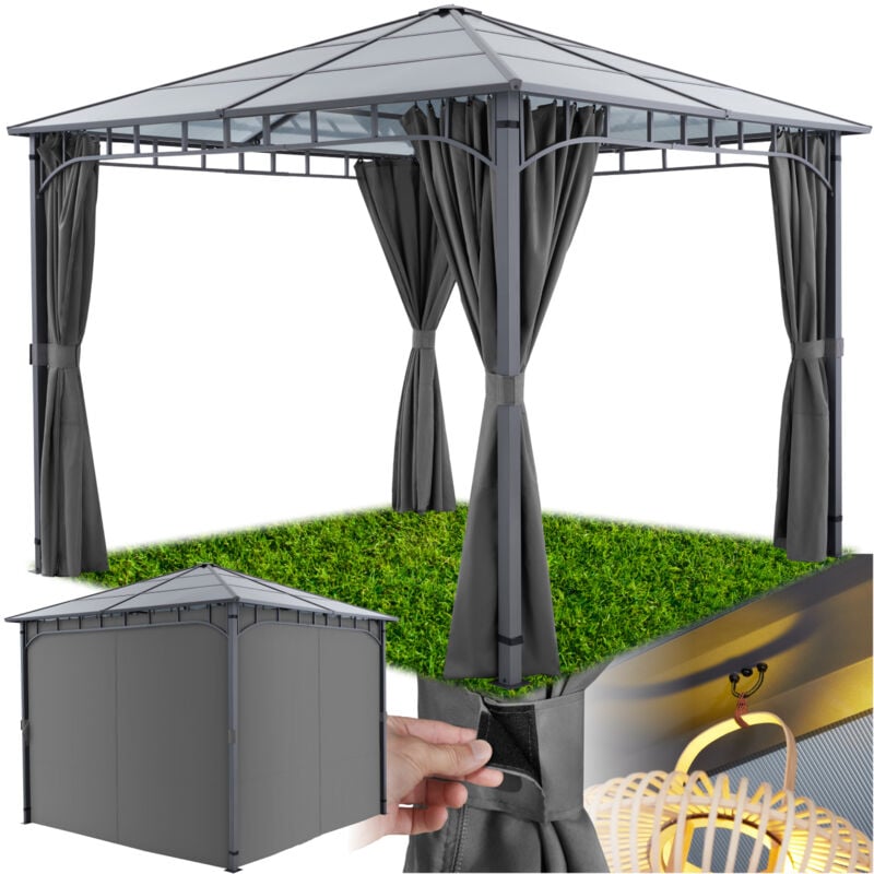 foto del prodotto tectake padiglione da giardino caracas, resistente alle intemperie, pannelli del tetto in policarbonato tenda, padiglione, tenda da giardino 3