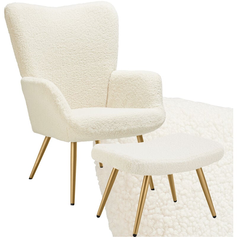 foto del prodotto tectake poltrona hygge imbottita, ergonomica, carico massimo 150 kg poltrone da tv, poltrona relax, poltrona con pouf