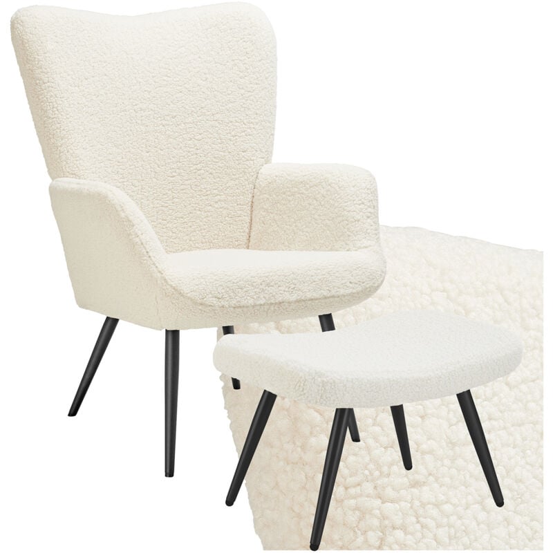 foto del prodotto tectake poltrona hygge imbottita, ergonomica, carico massimo 150 kg poltrone da tv, poltrona relax, poltrona con pouf