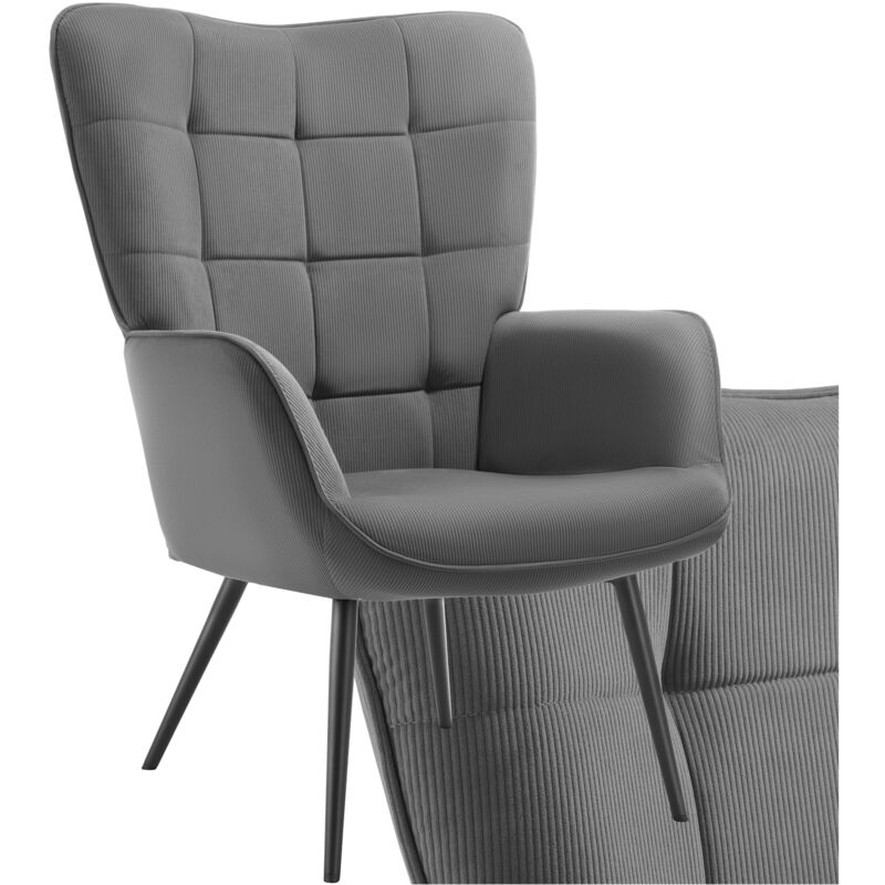 foto del prodotto tectake poltrona hygge imbottita, ergonomica, carico massimo 150 kg poltrone da tv, poltrona relax, poltrona senza pouf