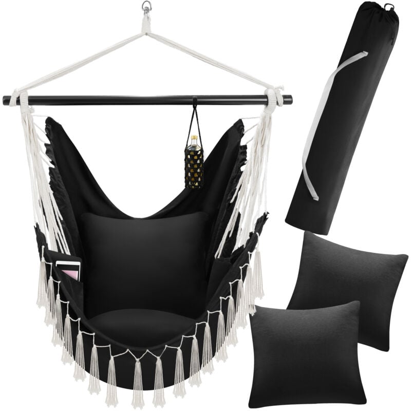 foto del prodotto tectake poltrona sospesa malika, stile bohemien, carico massimo 150kg poltrona sospesa, cesta sospesa, poltrona