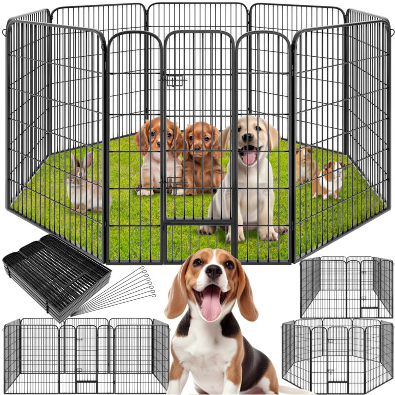 immagine 0 del prodotto tectake recinto per cuccioli, forma ottagonale recinto per cani, box per cani, gabbia per cani 100 cm