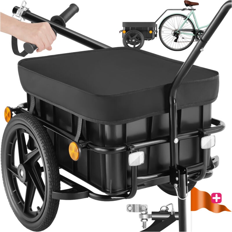 foto del prodotto tectake rimorchio per biciclette cargoxpress, multifunzionale, fino a 50 kg carrello da trasporto, rimorchio per carichi, carrello per bici