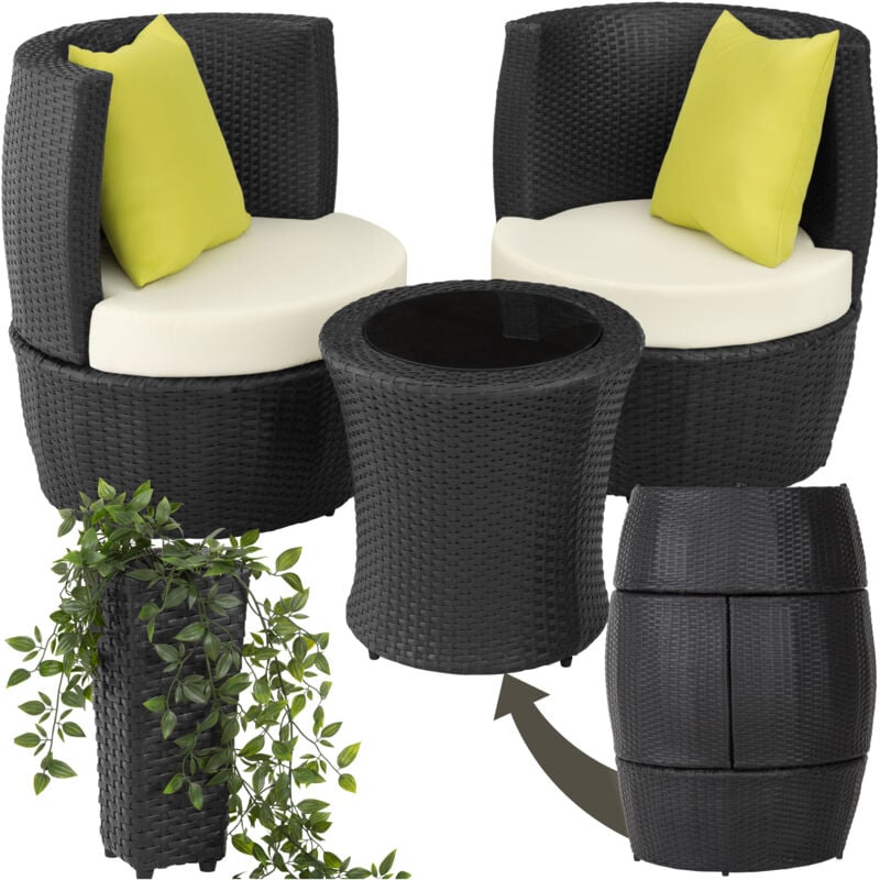 foto del prodotto tectake salottino in rattan e alluminio nizza 2 1 1 arredo giardino, mobili da giardino, set da giardino