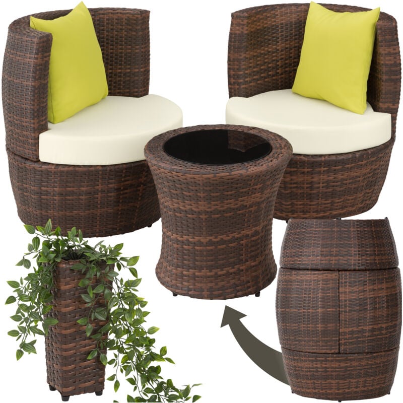foto del prodotto tectake salottino in rattan e alluminio nizza 2 1 1 arredo giardino, mobili da giardino, set da giardino