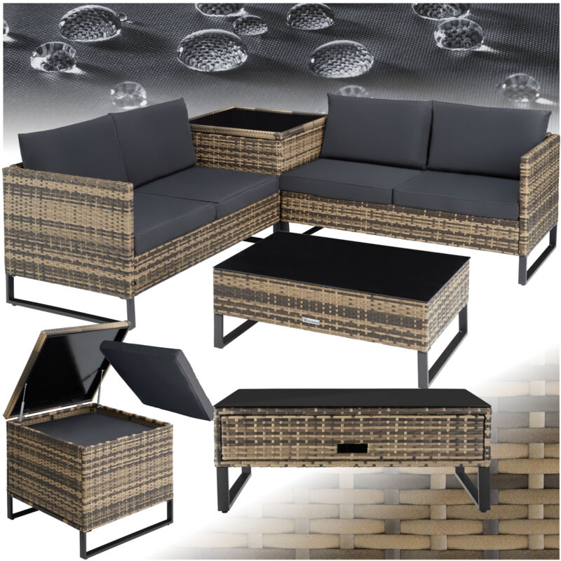 foto del prodotto tectake salottino in rattan ostuni salottino in rattan, set salottino, gruppo salottino