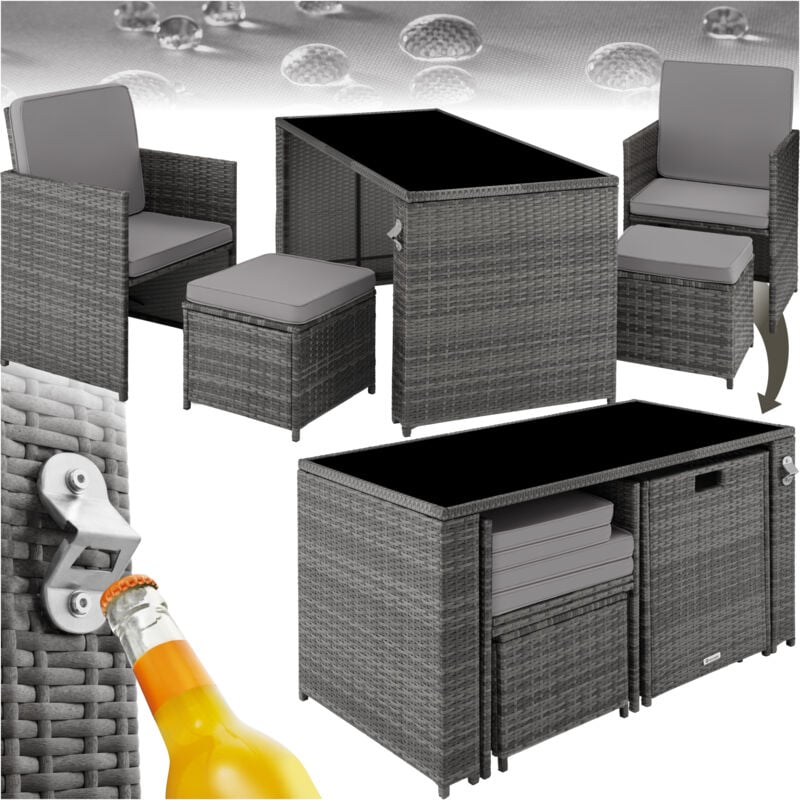 foto del prodotto tectake salottino in rattan palermo 2 2 1