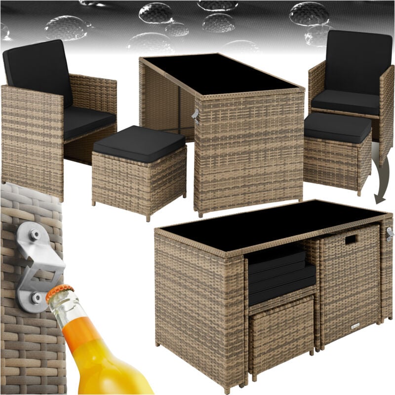 foto del prodotto tectake salottino in rattan palermo 2 2 1