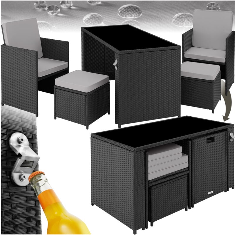 foto del prodotto tectake salottino in rattan palermo 2 2 1