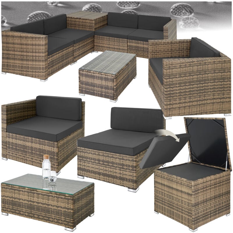 foto del prodotto tectake salottino in rattan pisa arredo giardino, mobili da giardino, divani da esterno