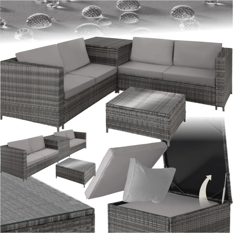 foto del prodotto tectake salottino in rattan siena arredo giardino, mobili da giardino, divani da esterno