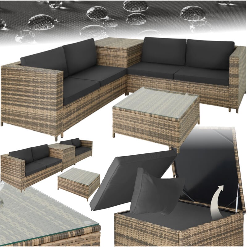foto del prodotto tectake salottino in rattan siena arredo giardino, mobili da giardino, divani da esterno