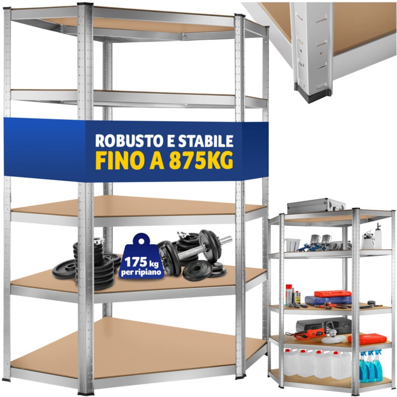 foto del prodotto tectake scaffalatura per grandi carichi scaffali metallici, scaffalature metalliche, scaffali in metallo 180 x 89,5 x 89,5 cm, 875 kg