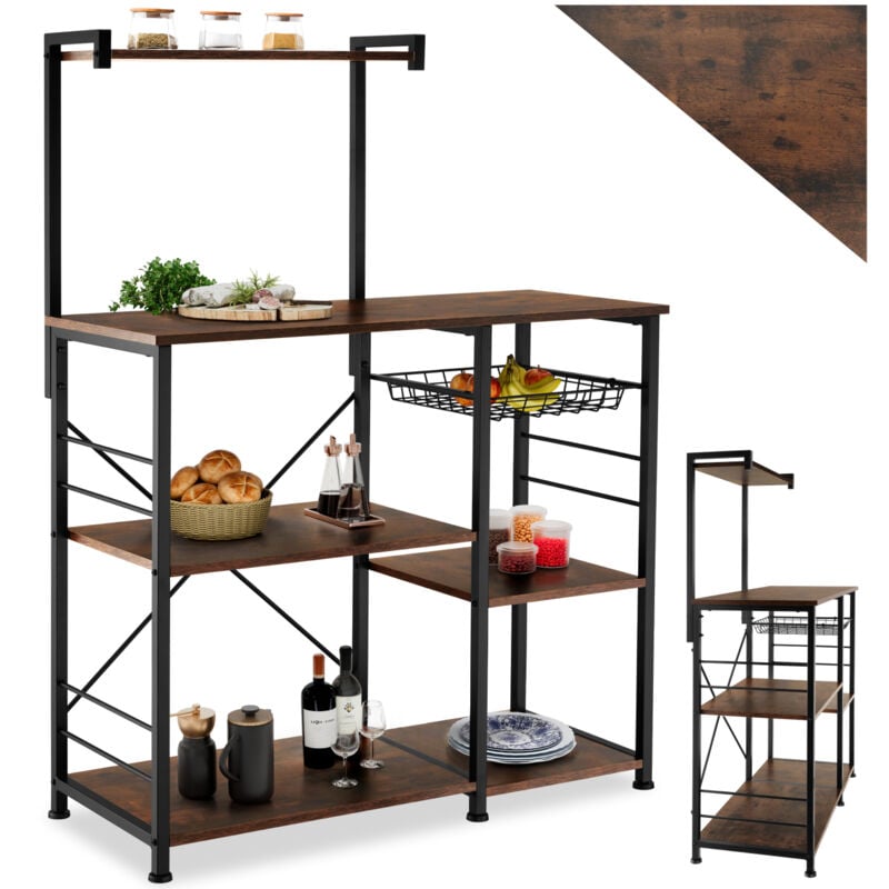foto del prodotto tectake scaffale da cucina crawley 90x40x131,5cm scaffali da cucina, scaffali, scaffale per microonde