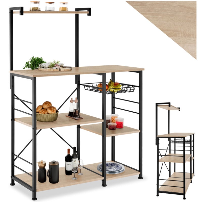 foto del prodotto tectake scaffale da cucina crawley 90x40x131,5cm scaffali da cucina, scaffali, scaffale per microonde