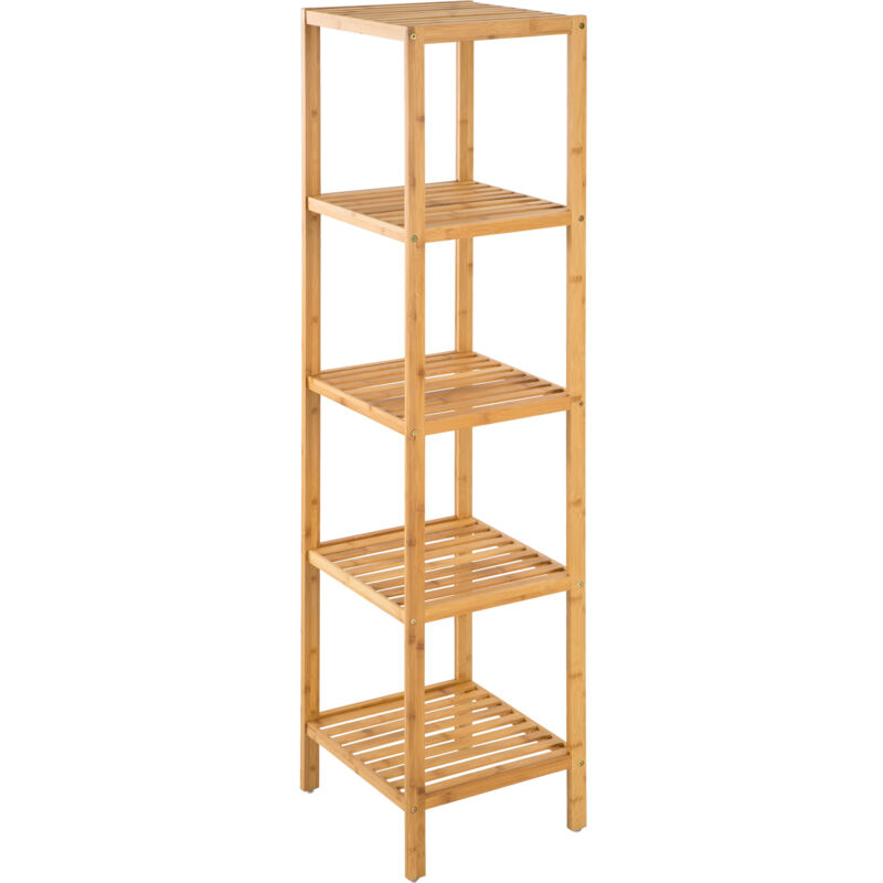 foto del prodotto tectake scaffale verticale in bamb 5 piani 33 x 33 x 141 cm scaffale legno, scaffalatura in legno