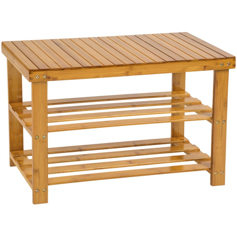 foto del prodotto tectake scarpiera con 2 ripiani con panca in bamb 70 x 28 x 45,5 cm scarpiera armadio, armadio scarpiera, scarpiera design