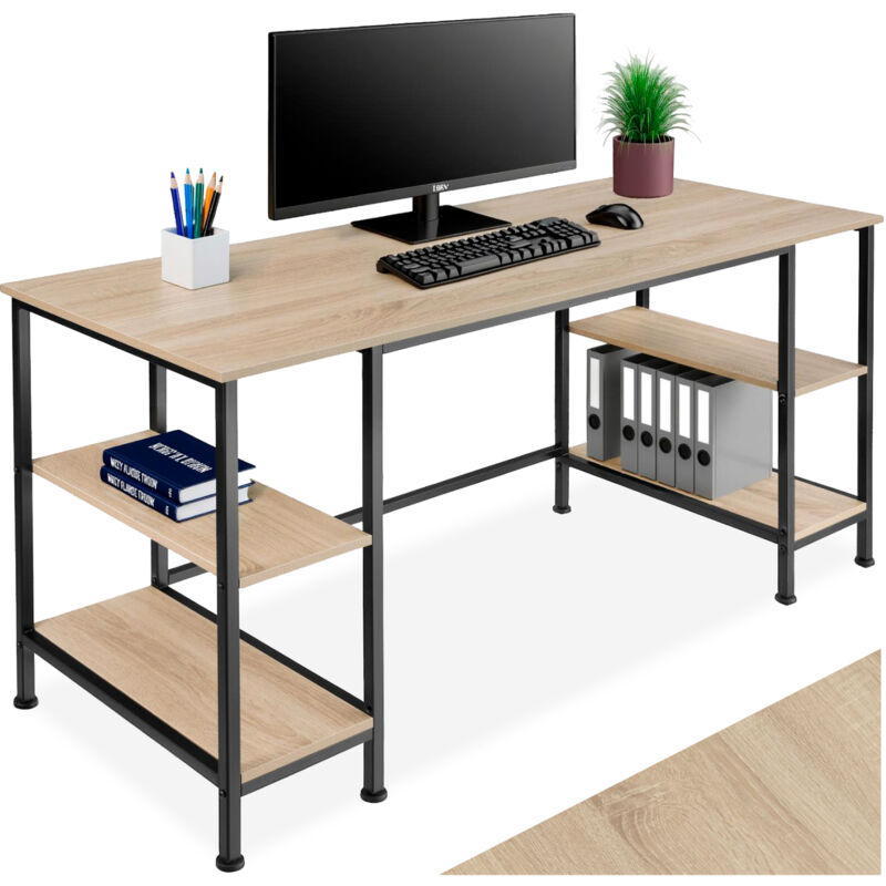 foto del prodotto tectake scrivania da computer stoke 137 x 55 x 75 cm scrivania da computer, scrivania, tavolo da computer