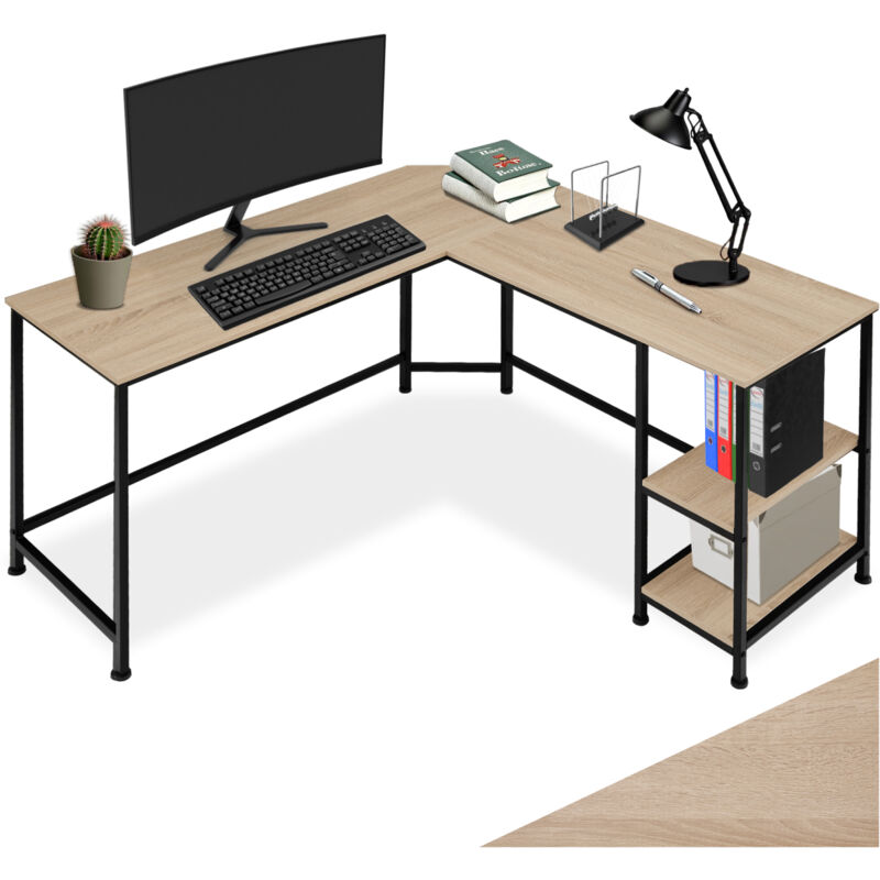 foto del prodotto tectake scrivania hamilton 138 x 138 x 75,5 cm scrivania, tavolo da computer a l, tavolo ad angolo