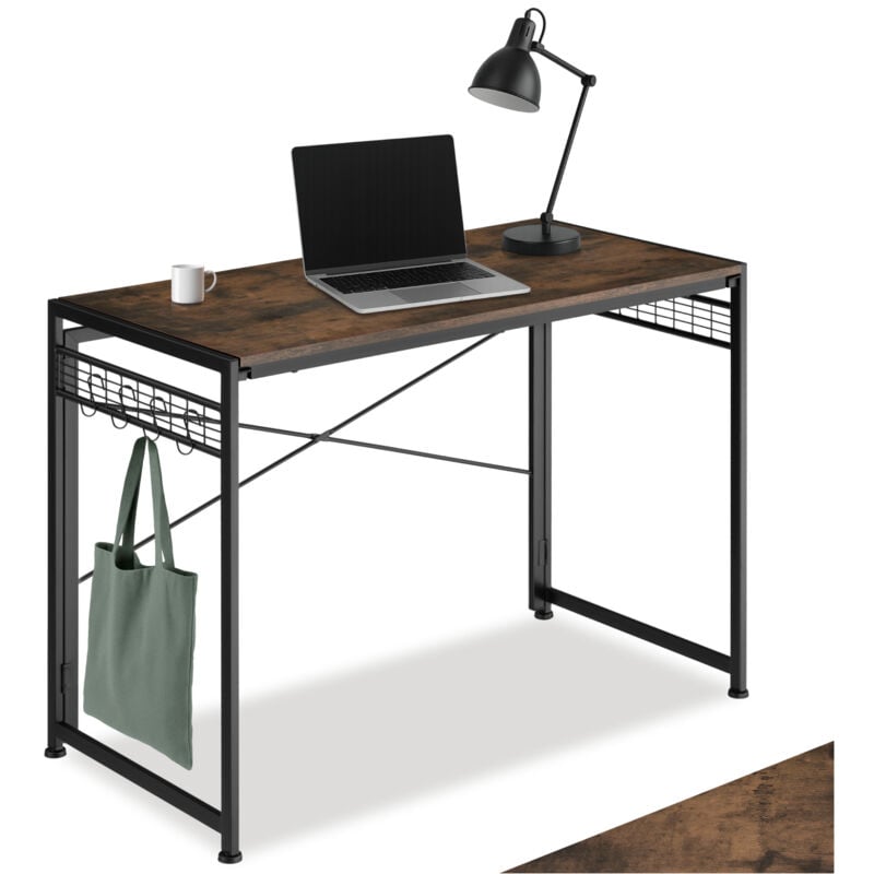 foto del prodotto tectake scrivania paterson pieghevole 102 x 51 x 77 cm scrivania, tavolo da lavoro, tavolo da ufficio