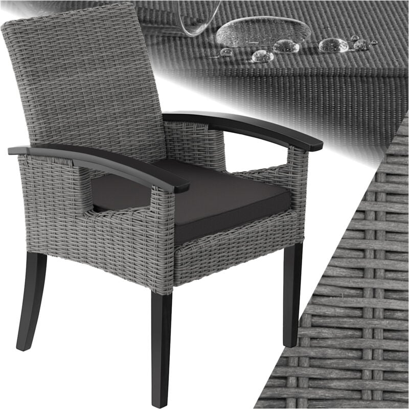 foto del prodotto tectake sedia in rattan rosarno sedia rattan, sedia da giardino, sedia da balcone