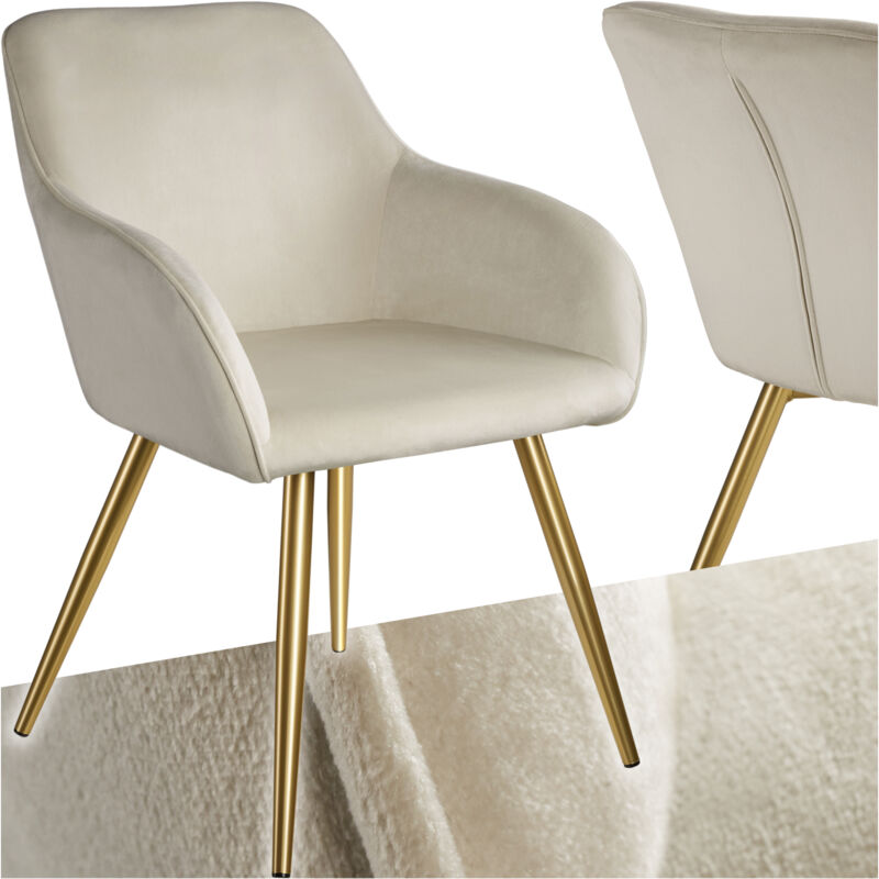 foto del prodotto tectake sedia marilyn effetto velluto oro per pezzo