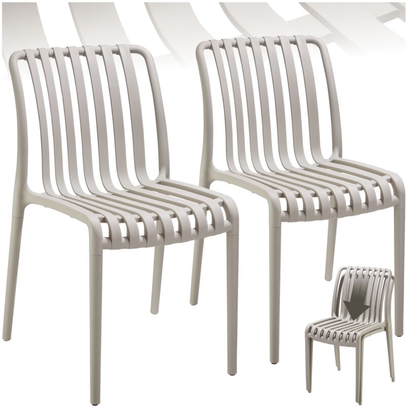 foto del prodotto tectake sedie da giardino alcudia, resistenti alle intemperie, impilabili sedie da balcone, sedie da terrazza, sedie da esterno set di 2