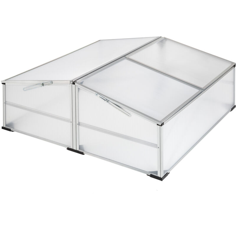 foto del prodotto tectake semenzaio in alluminio con tetto bloccabile 102 x 102 x 41 31 cm
